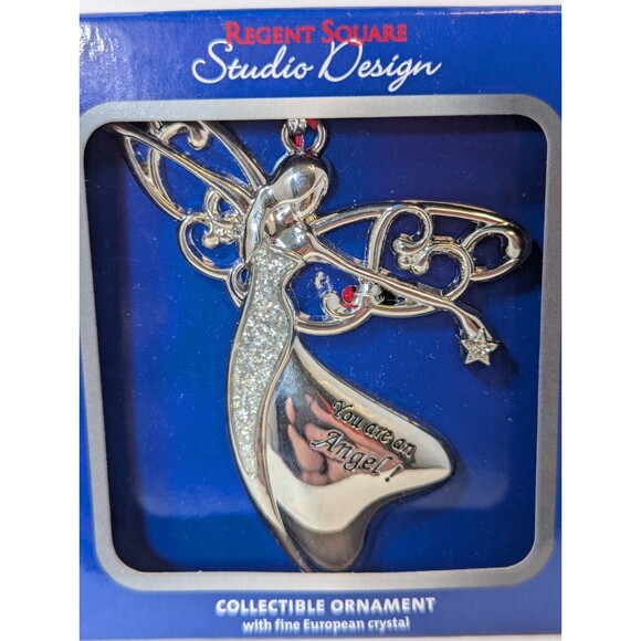 Studio Design You Are An Angel Christmas Ornament with Crystal Regent Square - Picture 2 of 4